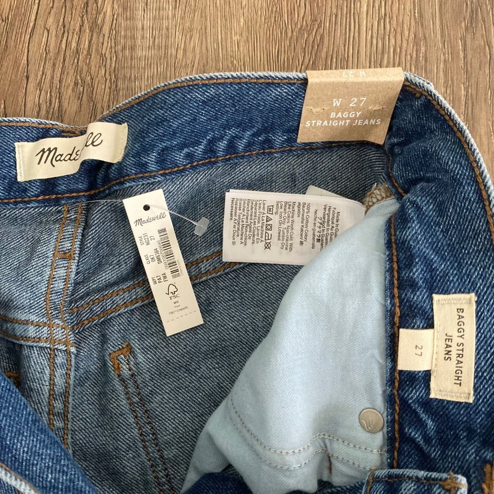 Madewell Baggy Straight Jeans in Firthway Wash - Picture 7 of 9